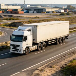 Heavy duty truck with regional truck tires